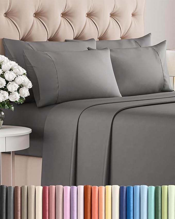 Cooling Bed Sheet Set - King - 16 in Deep Pocket - 6 Piece
