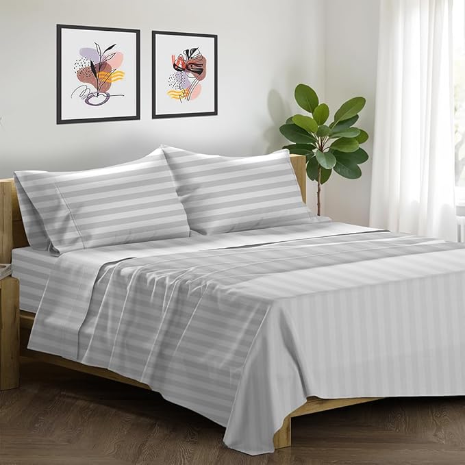 Linen Bed Sheet Set - Queen - 19 in Deep Pocket - 4 Piece