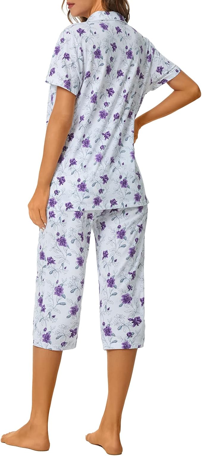 Capri Pajama Set - Short Sleeve - 2 Piece