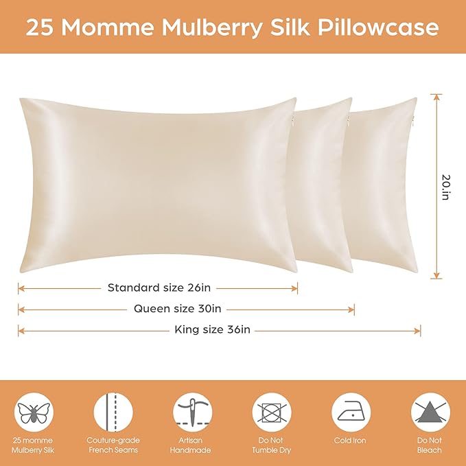 Mulberry Silk Pillowcase Set - Queen - 2 Pack
