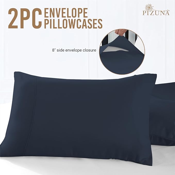 100% Cotton Pillowcase Set - King - 2 Piece