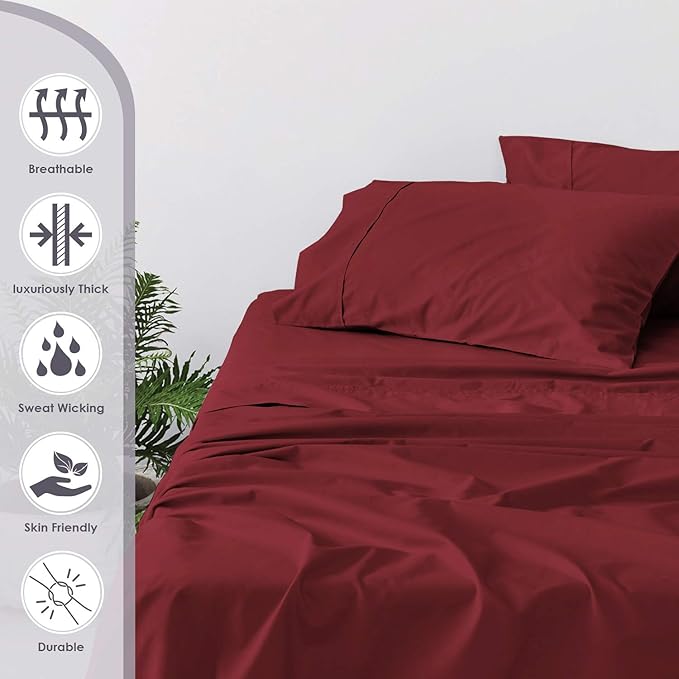 100% Cotton Pillowcase Set - King - 2 Piece