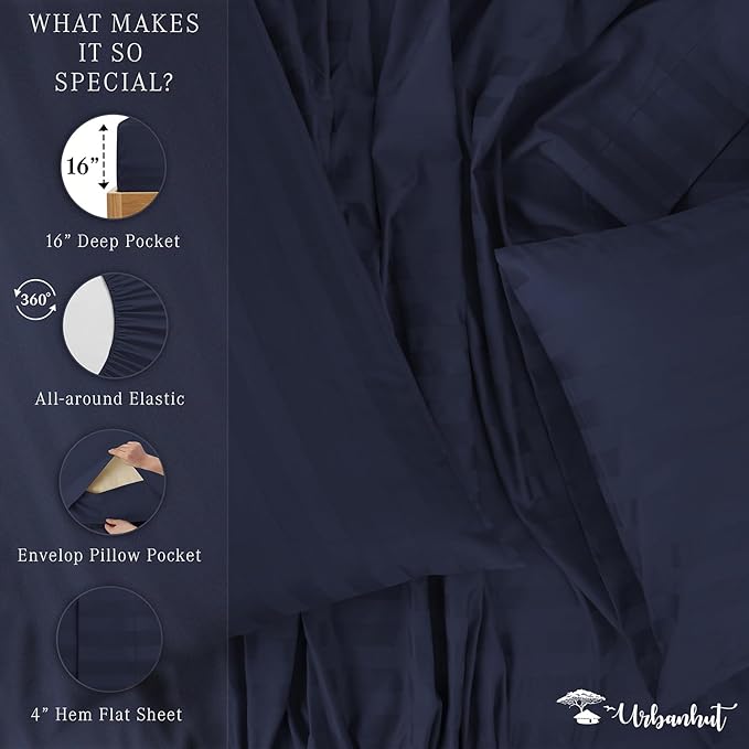 Bed Sheet Set - King - 16 in Deep Pocket - 4 Piece
