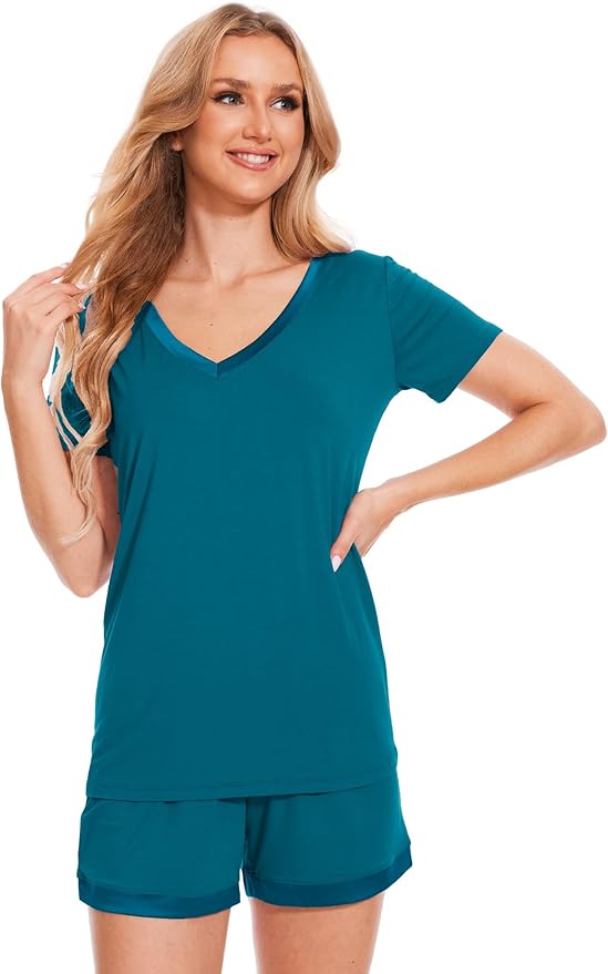 Bamboo Shorts Pajama Set - Short Sleeve - 2 Piece