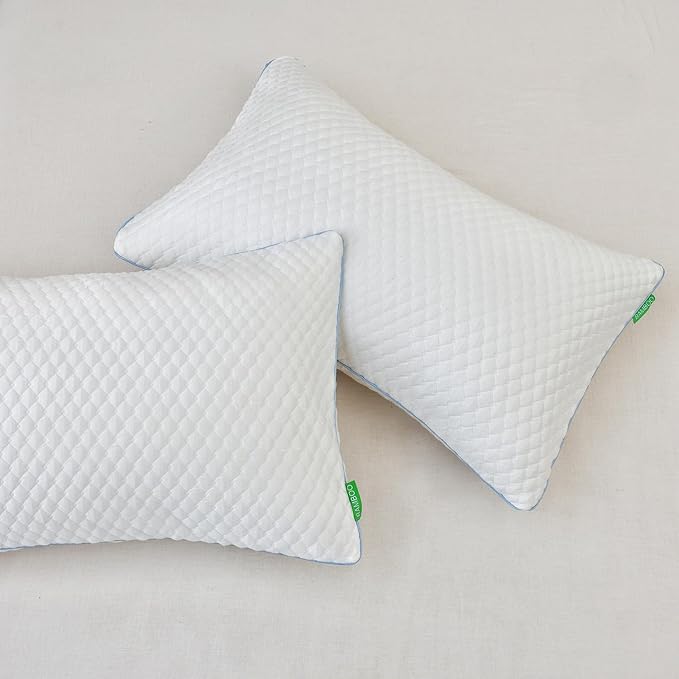 Memory Foam Cooling Bed Pillow - Queen - 2 Pack