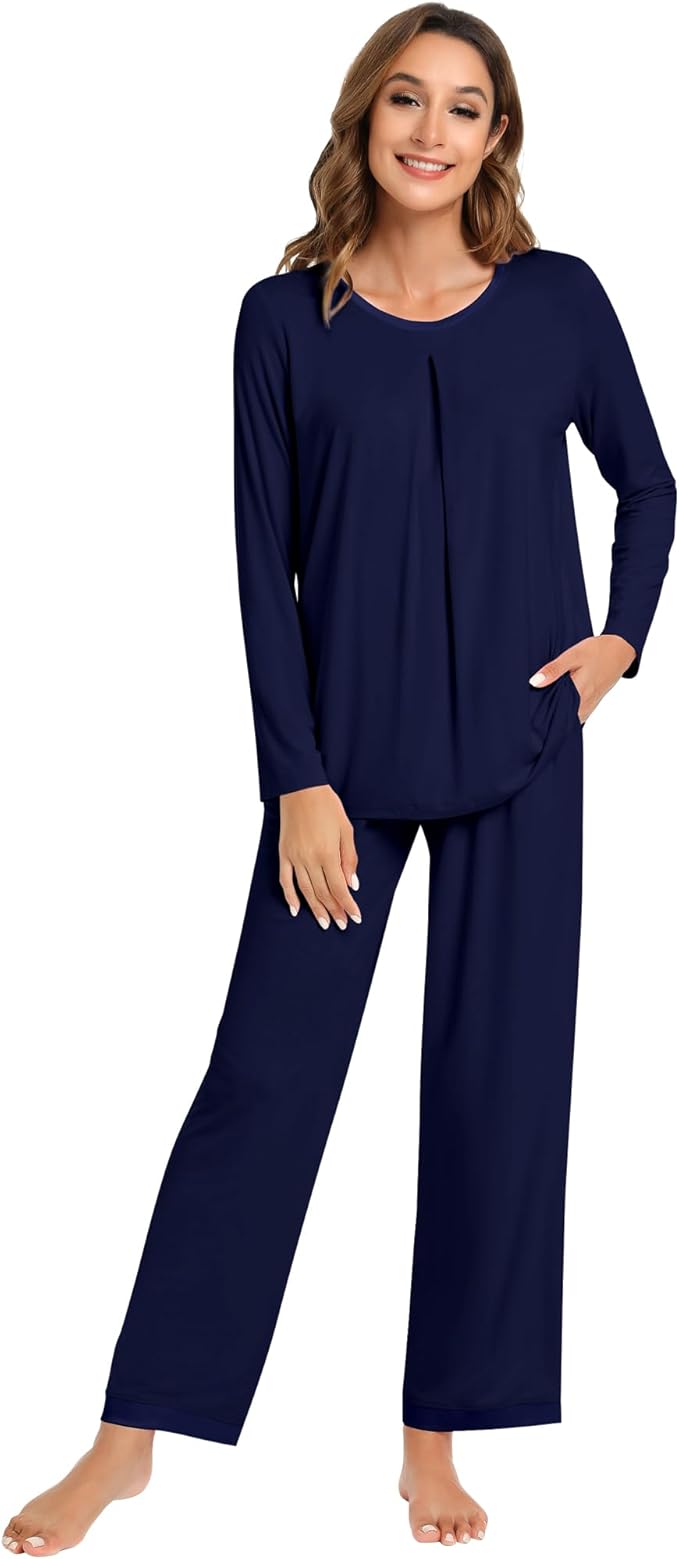 Women's Bamboo Pants Pajama Set - Long Sleeve - 2 Piece