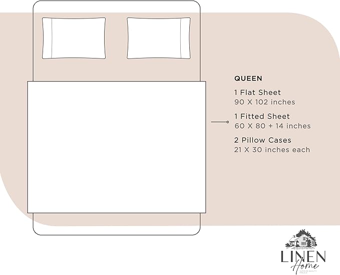 100% Cotton Bed Sheet Set - Queen - 4 Piece