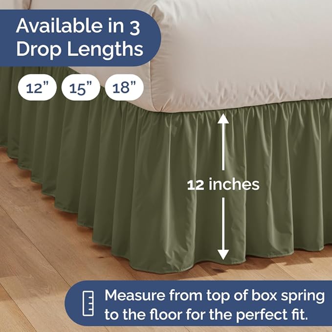 Bed Skirt - King - 12 in Drop