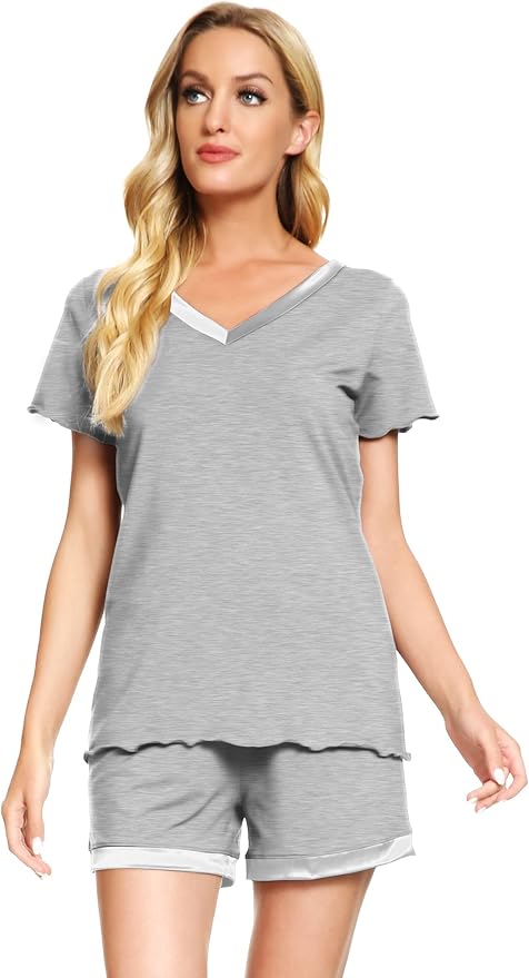 Women's Bamboo Cooling Pajama Set - Short Sleeve - 2 Piece