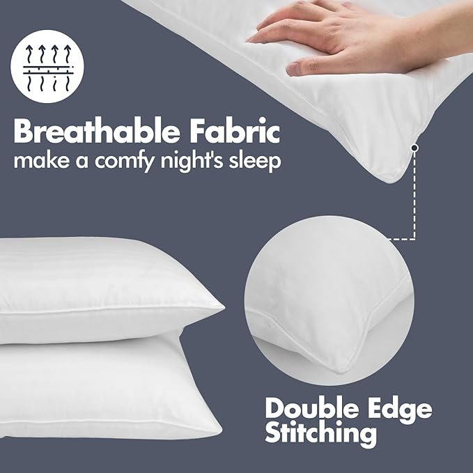 Down Alternative Hypoallergenic Bed Pillow - King - 2 Piece