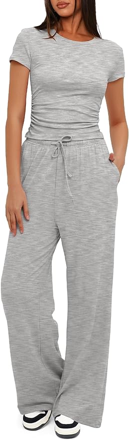 Women's Loungewear Set - Short Sleeve - Pants - 2 Piece