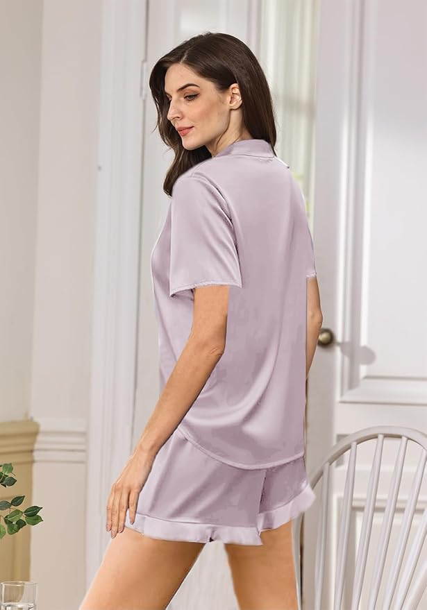 Women's Satin Pajama Set - 2 Piece