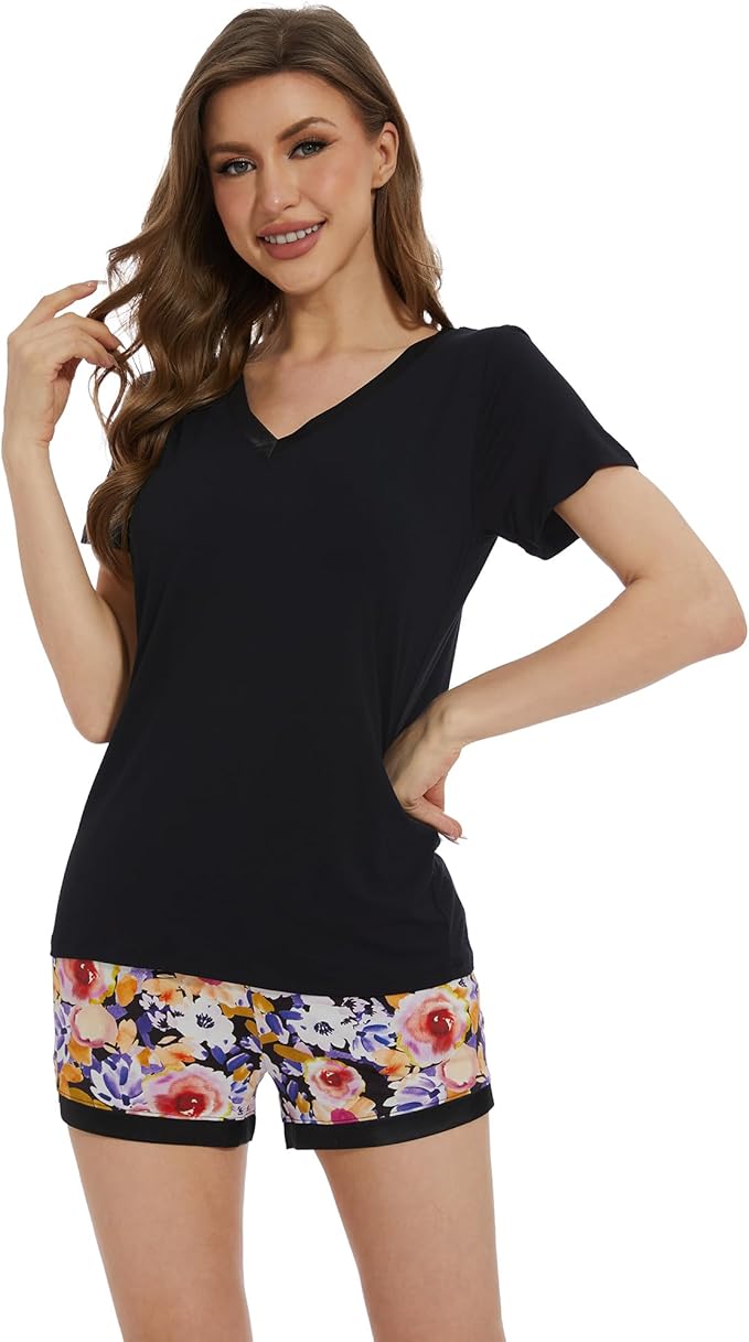 Women's Bamboo Cooling Pajama Set - Short Sleeve - 2 Piece