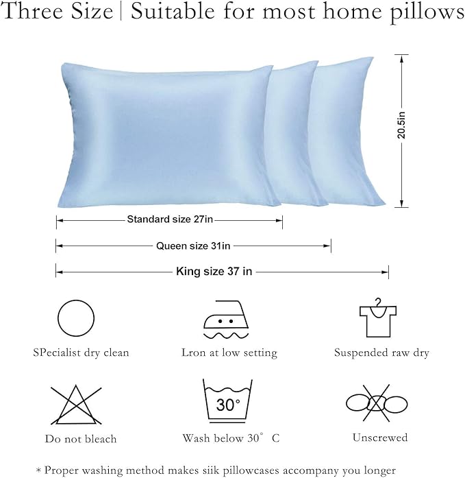 Mulberry Silk Hypoallergenic Pillowcase Set - King - 2 Pack