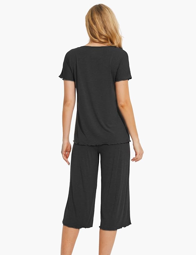 Bamboo Capri Pajama Set - Short Sleeve - 2 Piece