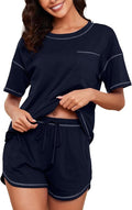 Women's 100% Cotton Shorts Pajama Set - Short Sleeve - 2 Piece