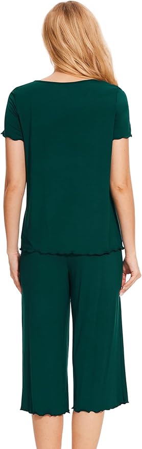 Bamboo Capri Pajama Set - Short Sleeve - 2 Piece
