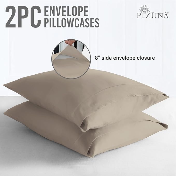 100% Cotton Pillowcase Set - King - 2 Piece