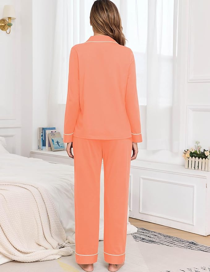 Women's 100% Cotton Pajama Set - Long Sleeve - 2 Piece