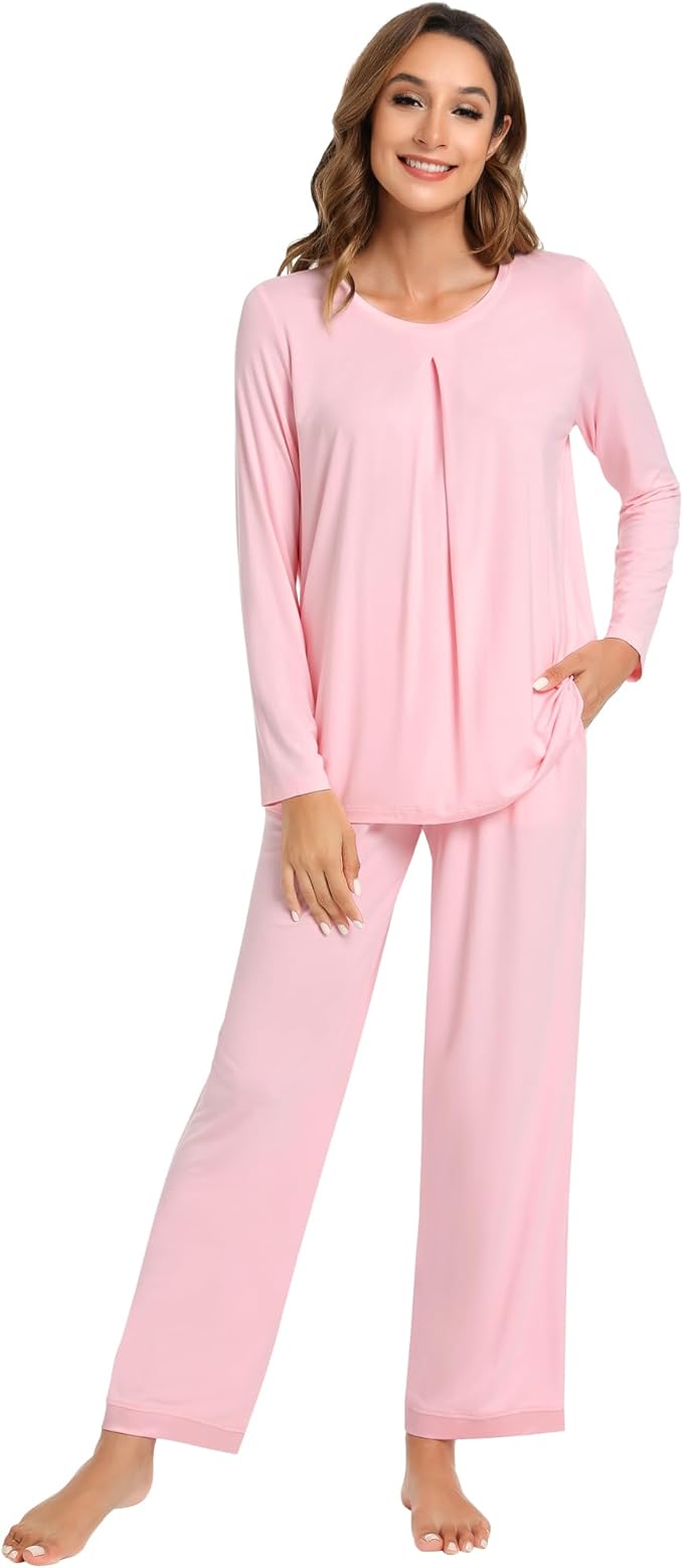 Women's Bamboo Pants Pajama Set - Long Sleeve - 2 Piece