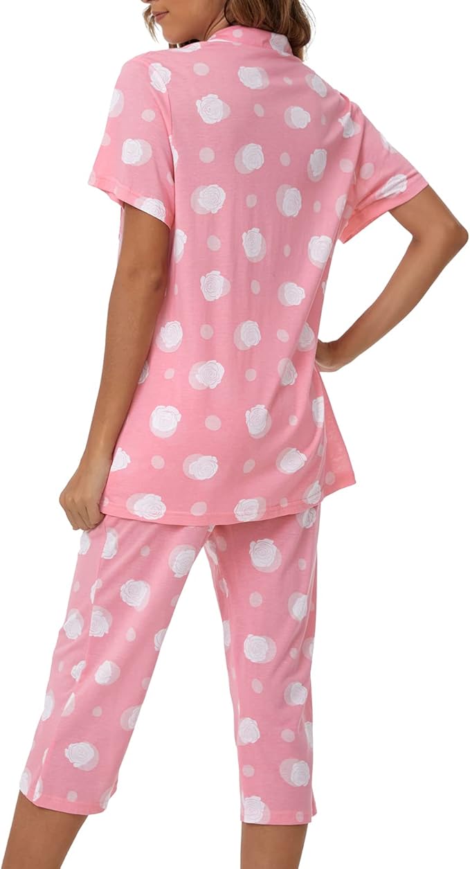 Capri Pajama Set - Short Sleeve - 2 Piece
