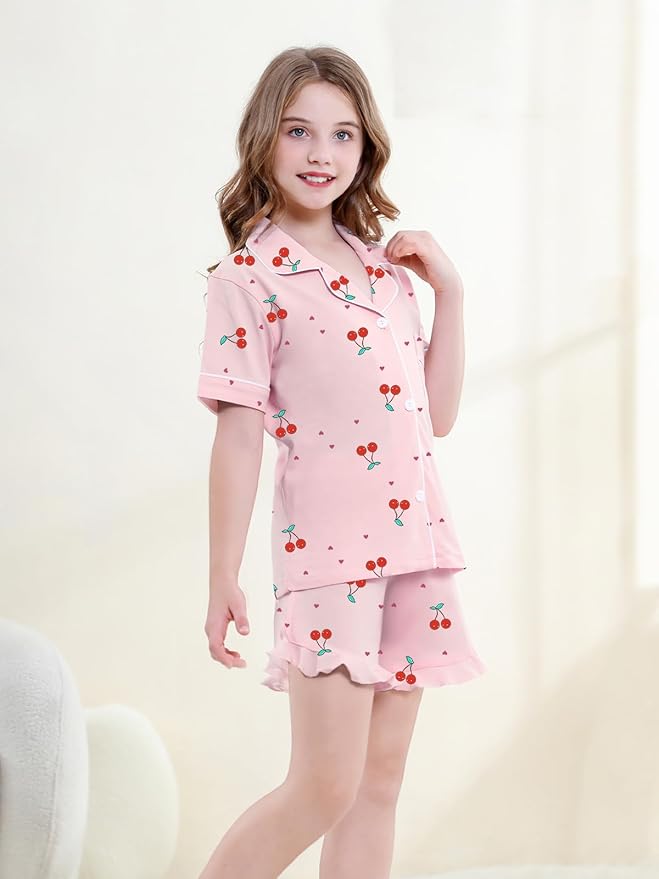 100% Cotton Shorts Pajama Set - Short Sleeve - 2 Piece