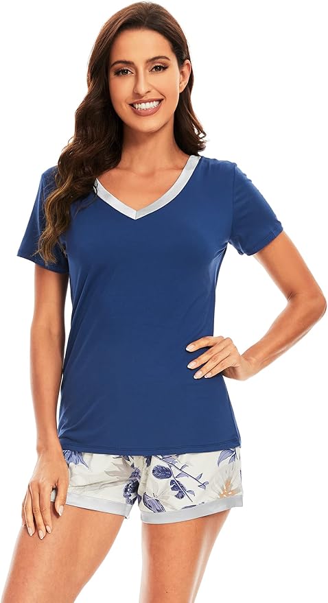 Women's Bamboo Cooling Pajama Set - Short Sleeve - 2 Piece