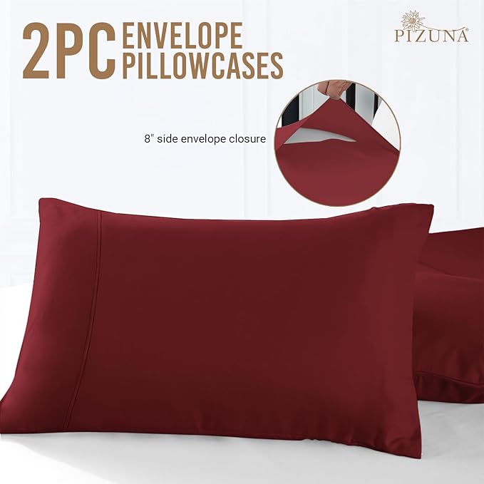 100% Cotton Pillowcase Set - King - 2 Piece