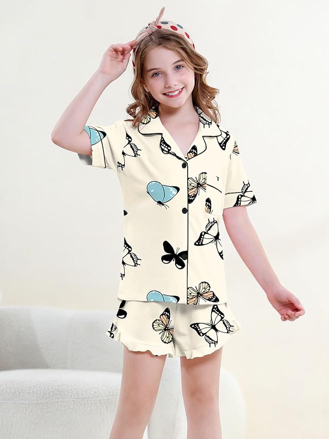 100% Cotton Shorts Pajama Set - Short Sleeve - 2 Piece
