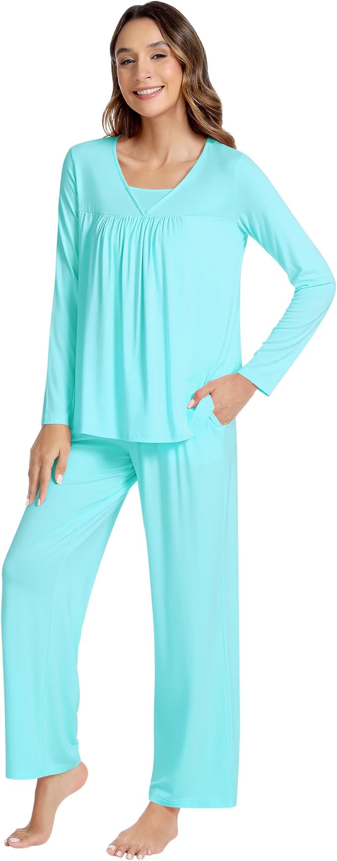 Women's Bamboo Pants Pajama Set - Long Sleeve - 2 Piece