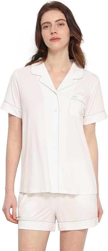 Women's Bamboo Pajama Set - Short Sleeve - 2 Piece