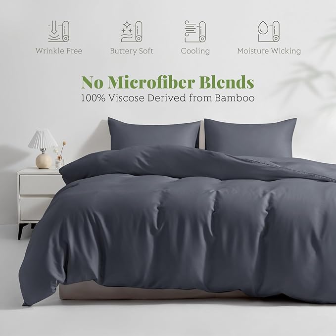 Bamboo Cooling Duvet Cover Set - Queen - 3 Piece