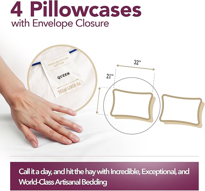 Linen Cooling Pillowcase Set - Queen - 4 Piece