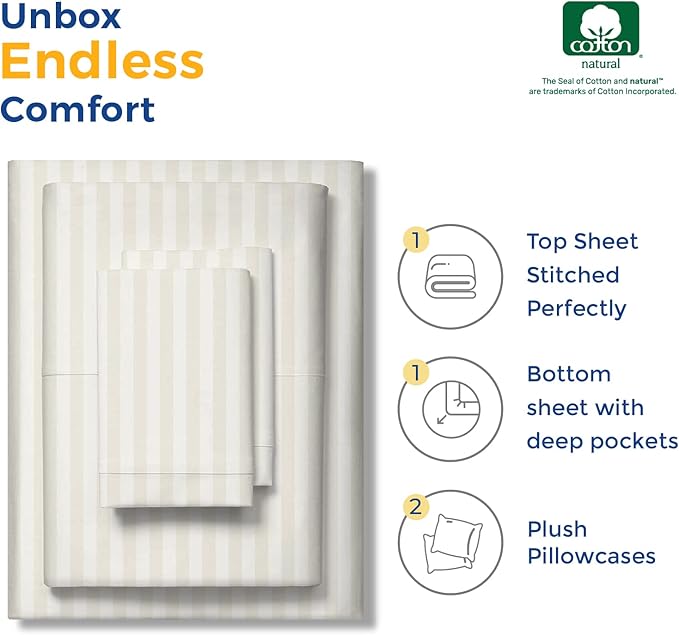 Cooling Bed Sheet Set - California King - 18 in Deep Pocket - 4 Piece