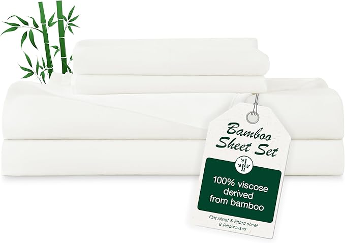 Bamboo Cooling Bed Sheet Set - Queen - 4 Piece