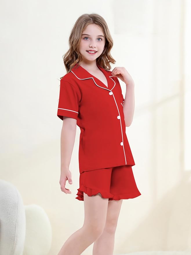 100% Cotton Shorts Pajama Set - Short Sleeve - 2 Piece