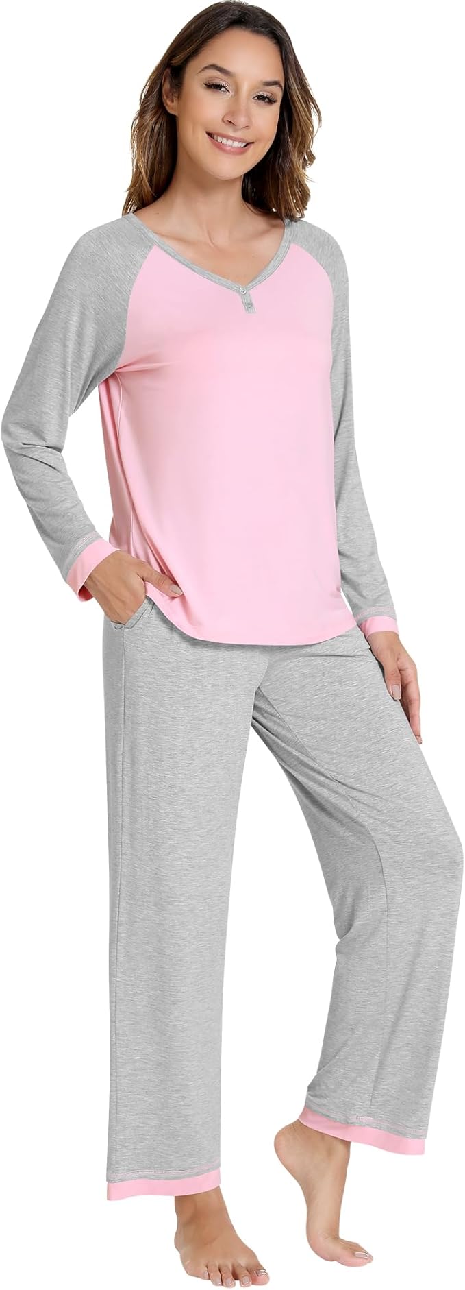 Women's Bamboo Pants Pajama Set - Long Sleeve - 2 Piece