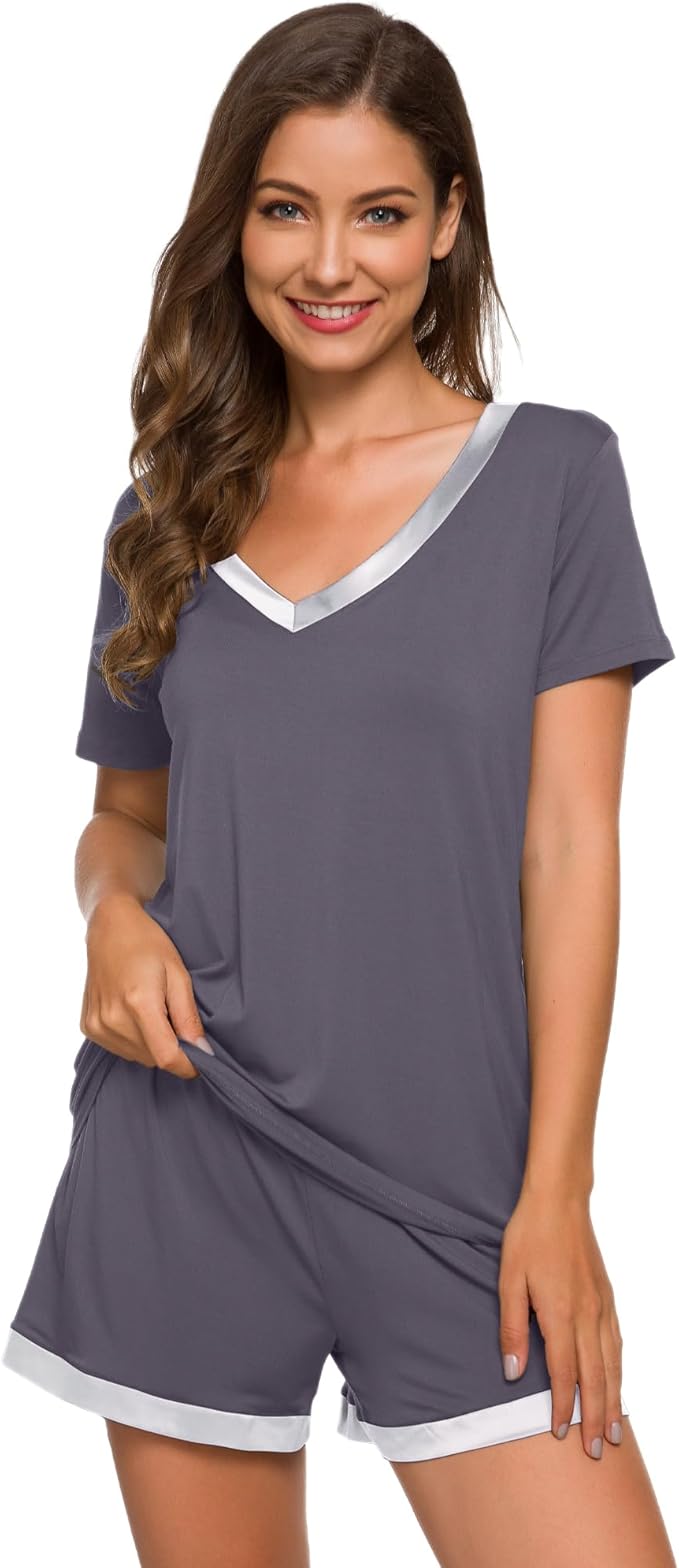 Women's Bamboo Cooling Pajama Set - Short Sleeve - 2 Piece