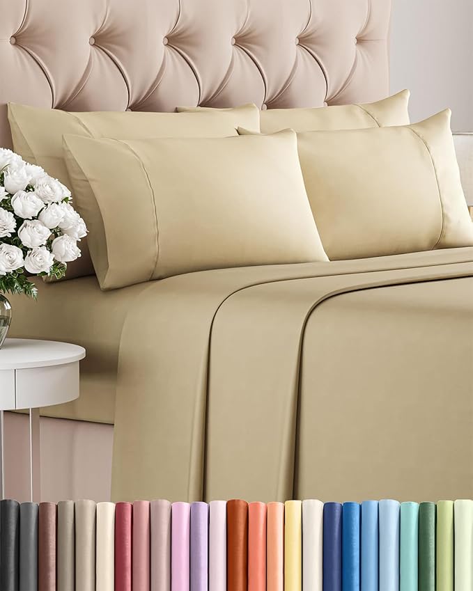 Cooling Bed Sheet Set - Queen - 16 in Deep Pocket - 6 Piece