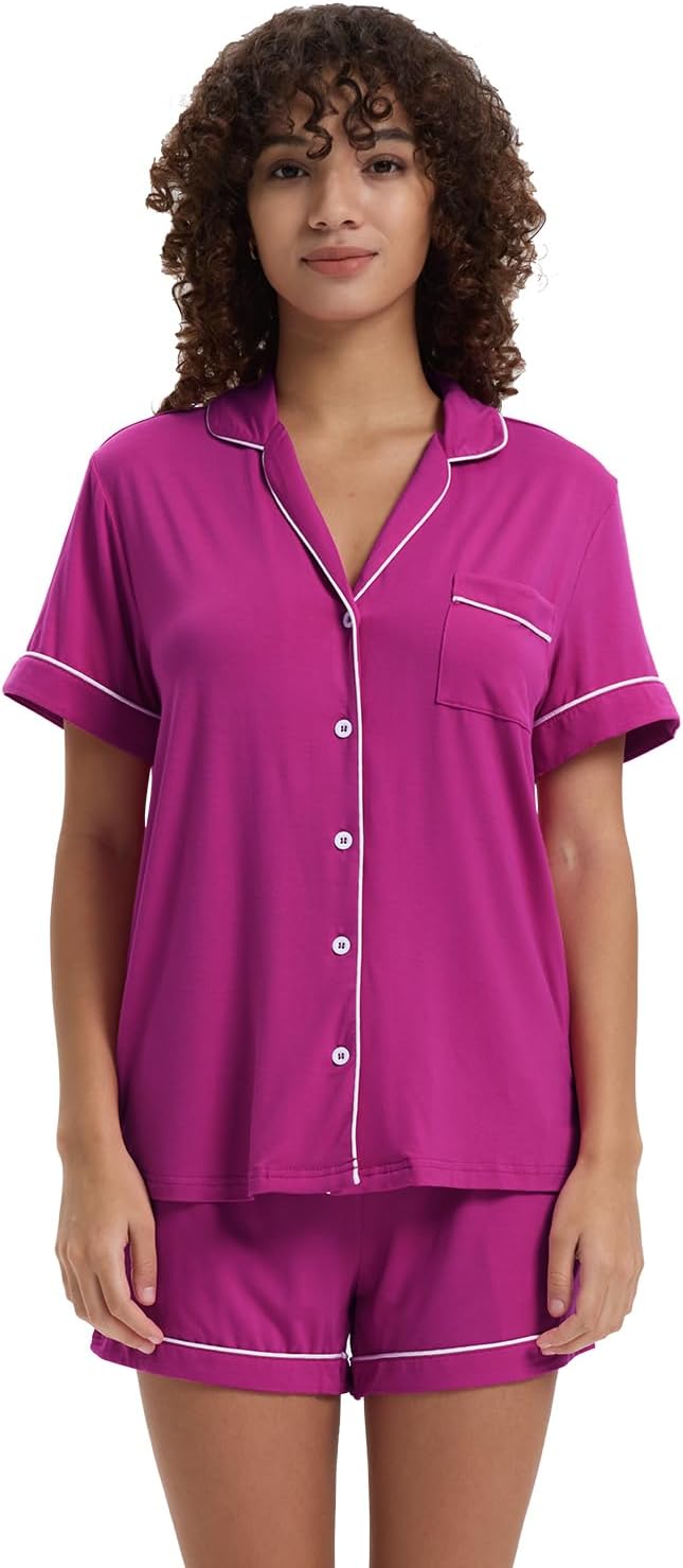 Women's Bamboo Cooling Pajama Set - Short Sleeve - 2 Piece
