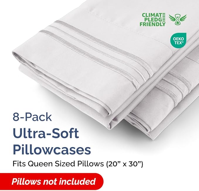 Pillowcase Set - Queen - 8 Piece