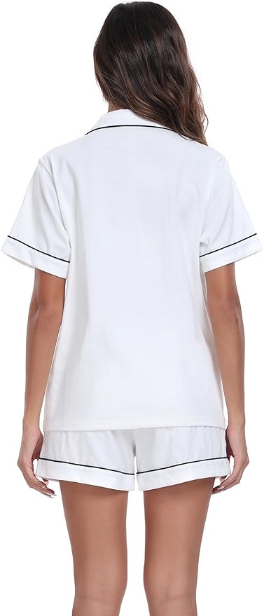 100% Cotton Pajama Set - Short Sleeve - 2 Piece