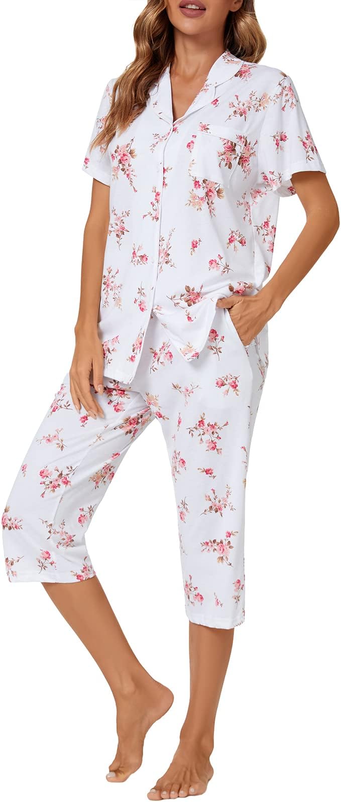 Capri Pajama Set - Short Sleeve - 2 Piece