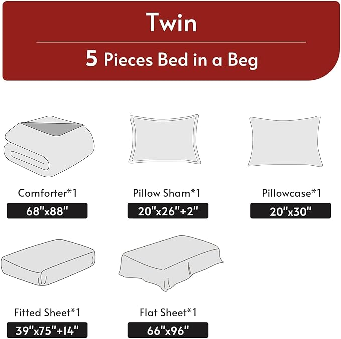 Comforter Set - Twin - 5 Piece