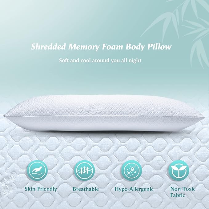 Memory Foam Cooling Body Pillow - Full - 20 x 54 in