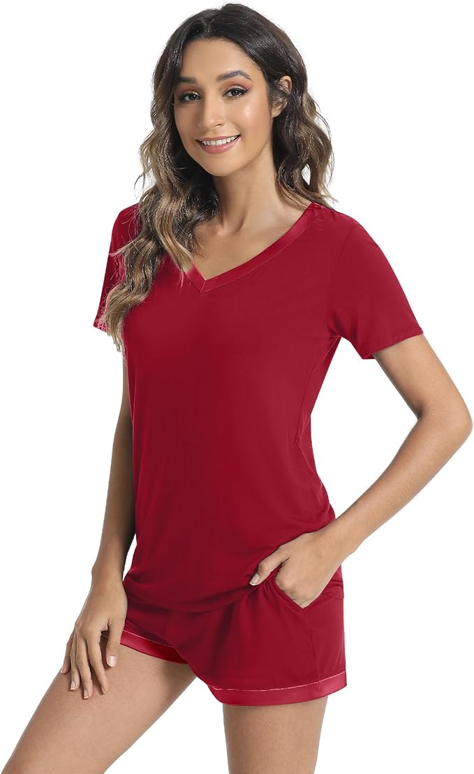 Women's Bamboo Cooling Pajama Set - Short Sleeve - 2 Piece