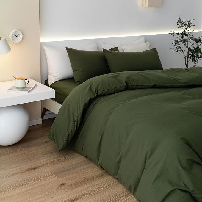 Linen Duvet Cover Set - King - 104 x 98 in - 3 Piece