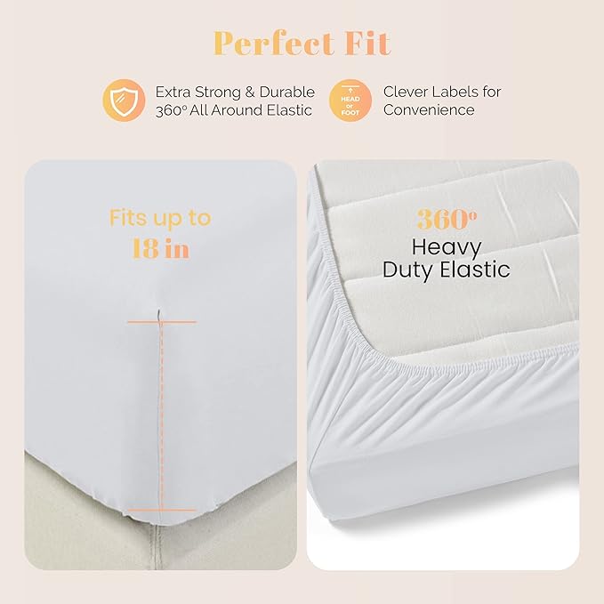 Cooling Bed Sheet Set - Twin - 16 in Deep Pocket - 3 Piece