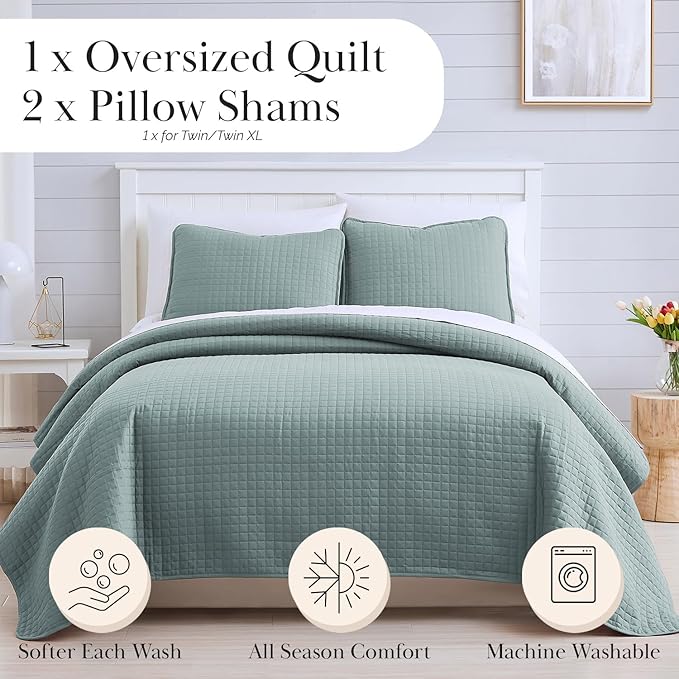 Microfiber Quilt Set - Queen