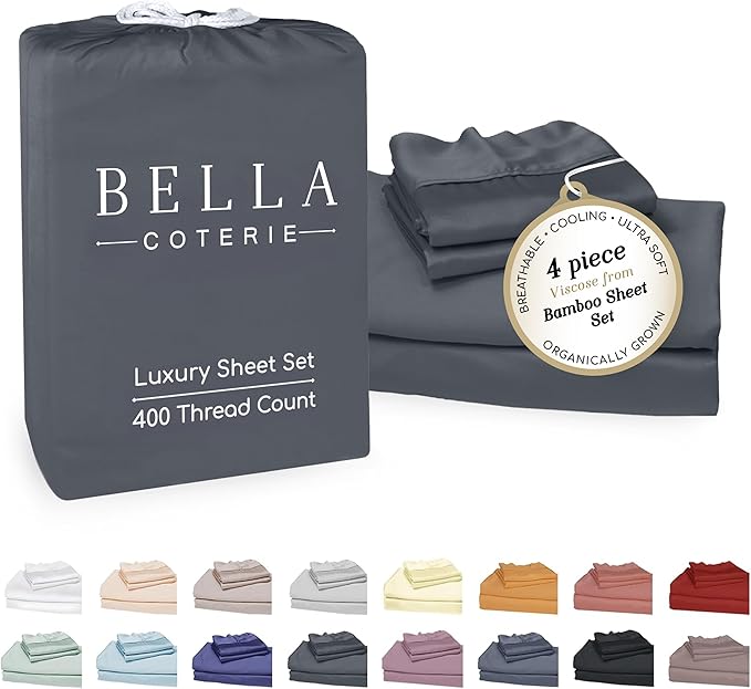 Bamboo Cooling Bed Sheet Set - Full - 18 in Deep Pocket